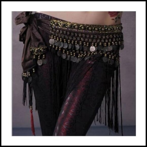 Velvet Tassel Hip Scarf Tribal Dance Waist Belt Wrap Boho Chic Party Wear main image 4